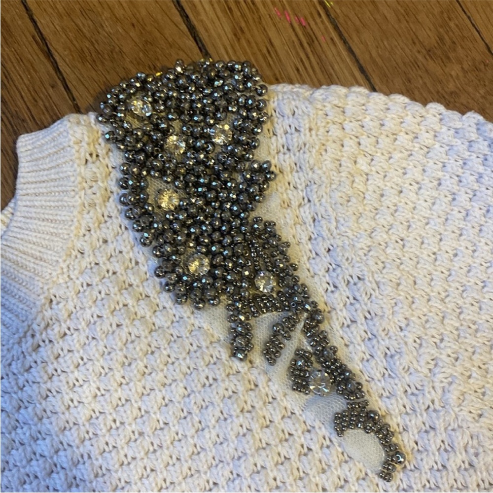 Topshop Crystal Sweater Topshop Beige Top Topshop Sweater View 3